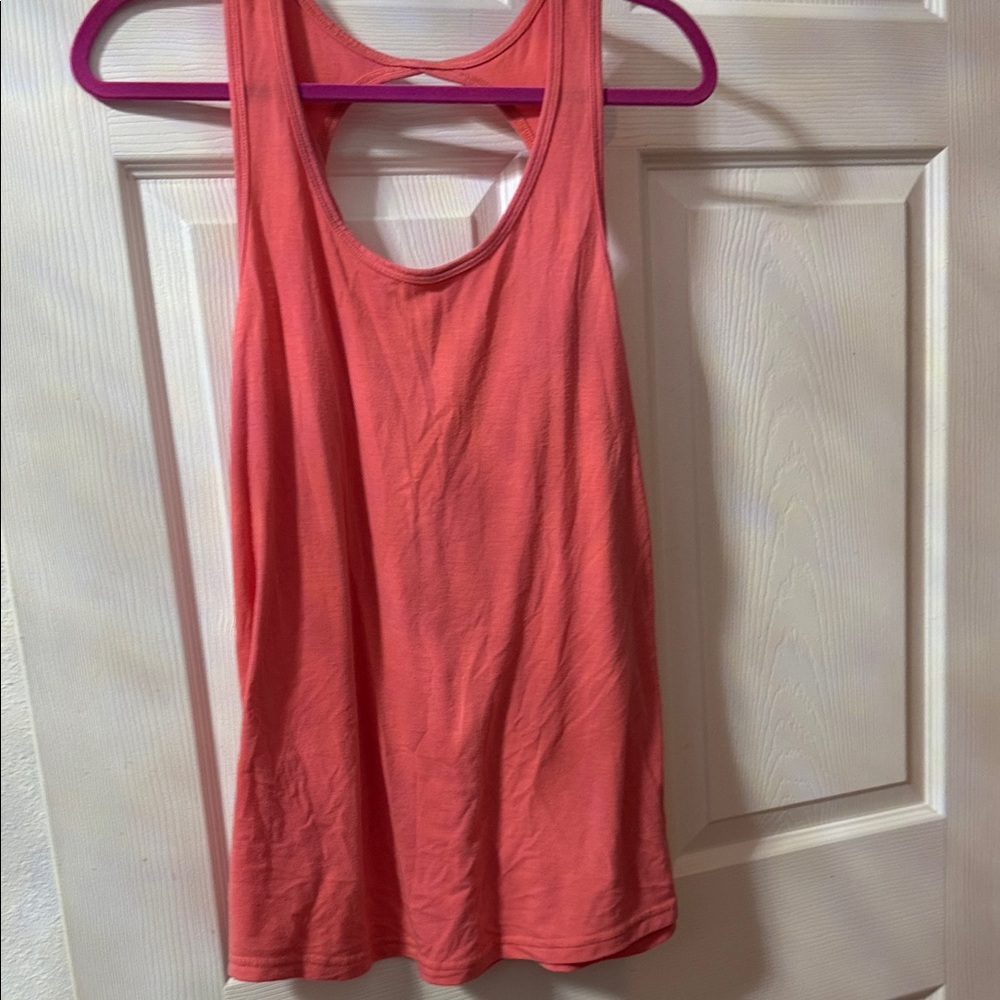 Vibrant Coral Sleeveless Women's Top